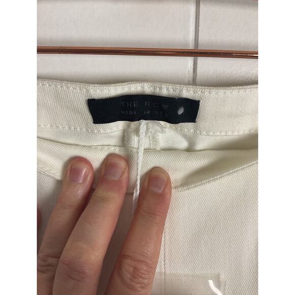 The Row Laviez Cropped Cotton Twill‎ Skinny Pants In Off-white Size Large NWT - Picture 9 of 15